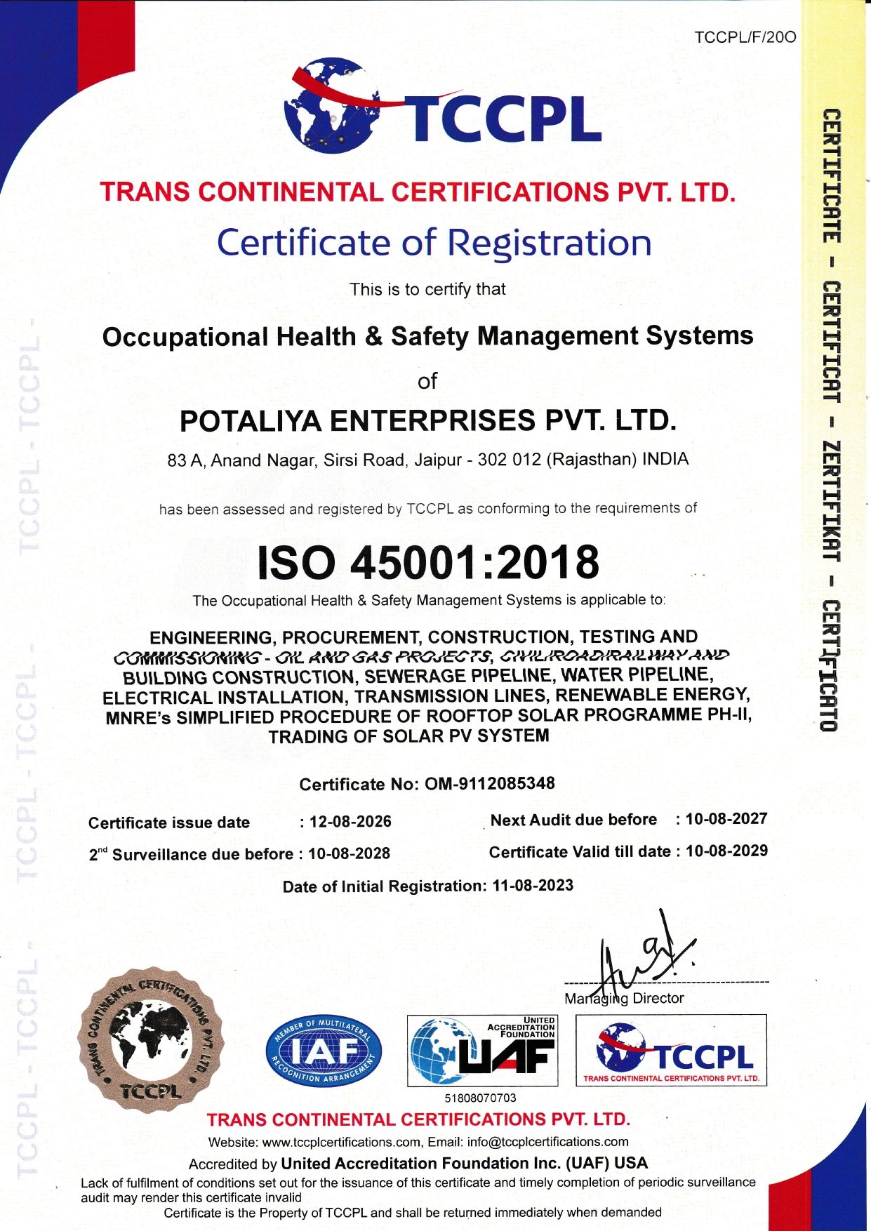 PEPL Solar ISO 14001:2015 Certificate